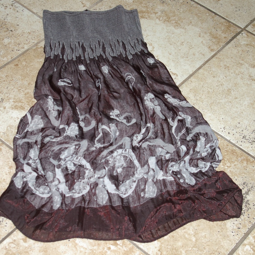 Lapis dress or skirt strapless boho crinkle